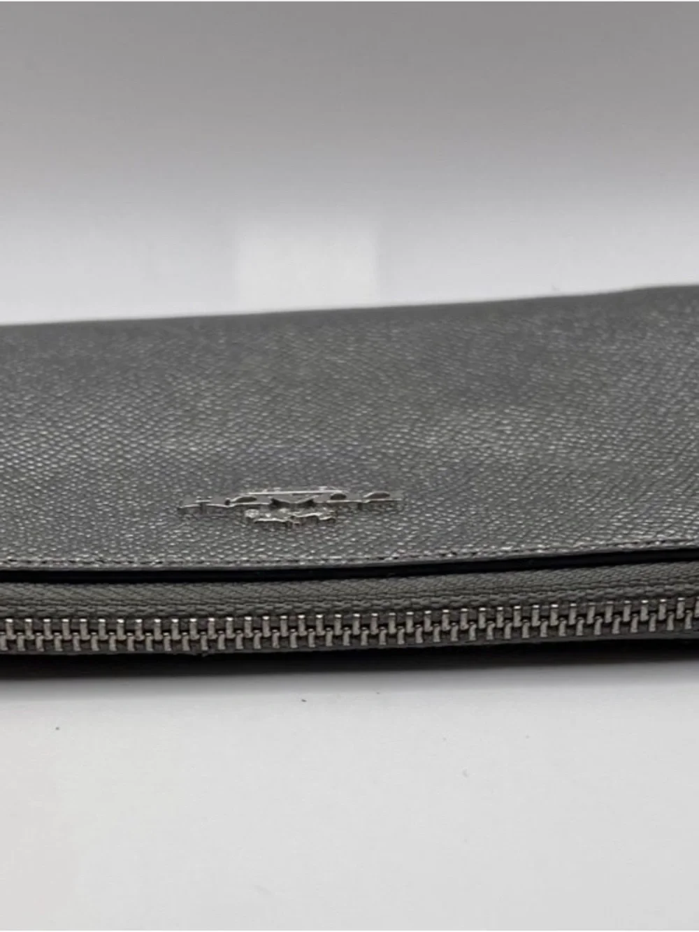 Coach Metallic Silver Wristlet